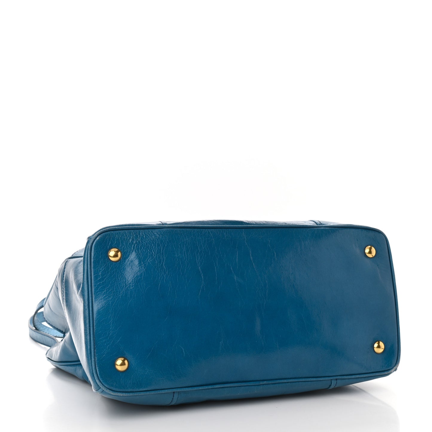 Vitello Shine Top Handle Satchel Oceano
