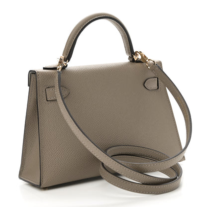 Hermes Epsom Horseshoe Mini Kelly Sellier 20 Gris Tourterelle Gris Perle 3 of 10