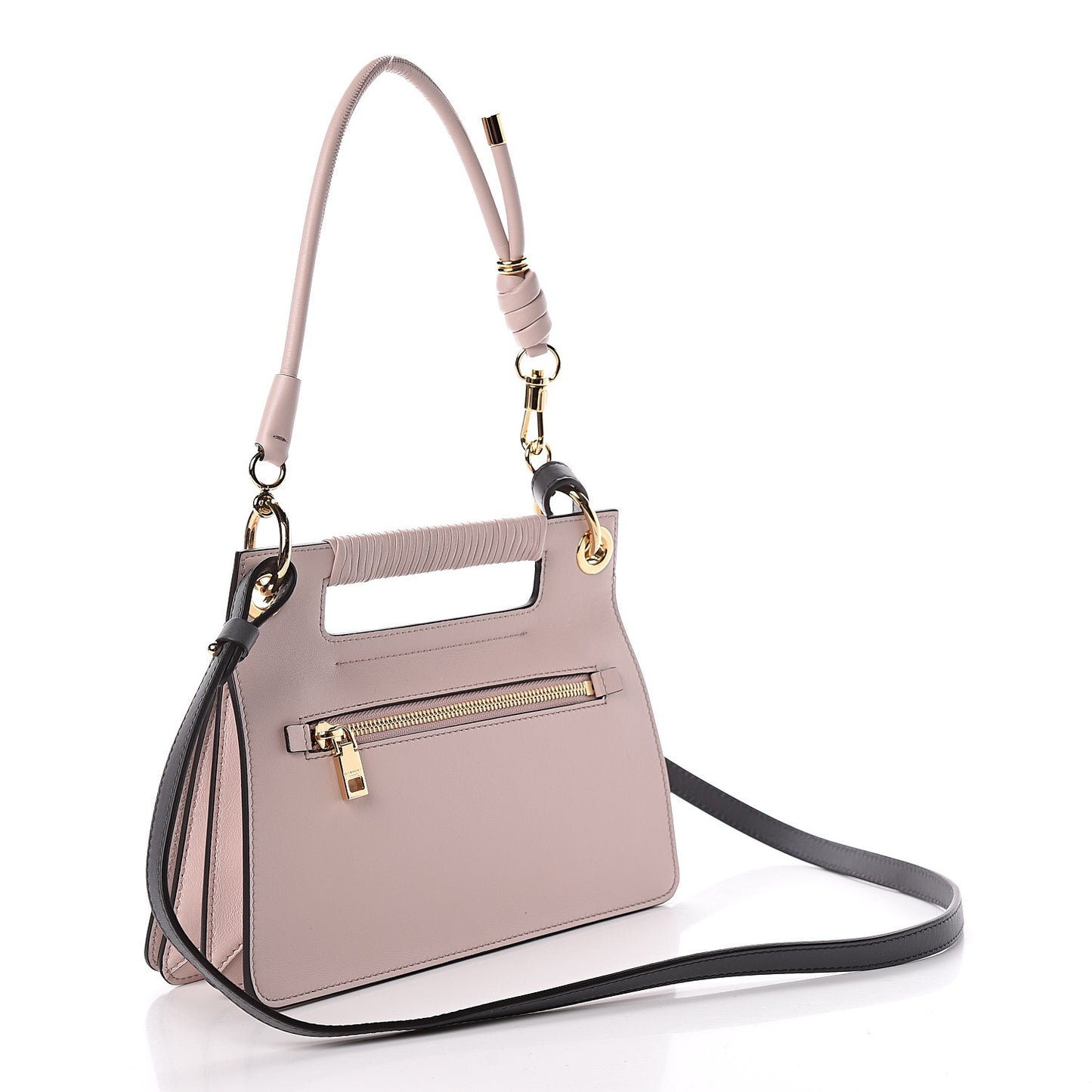 Calfskin Small Whip Top Handle Crossbody Pale Pink