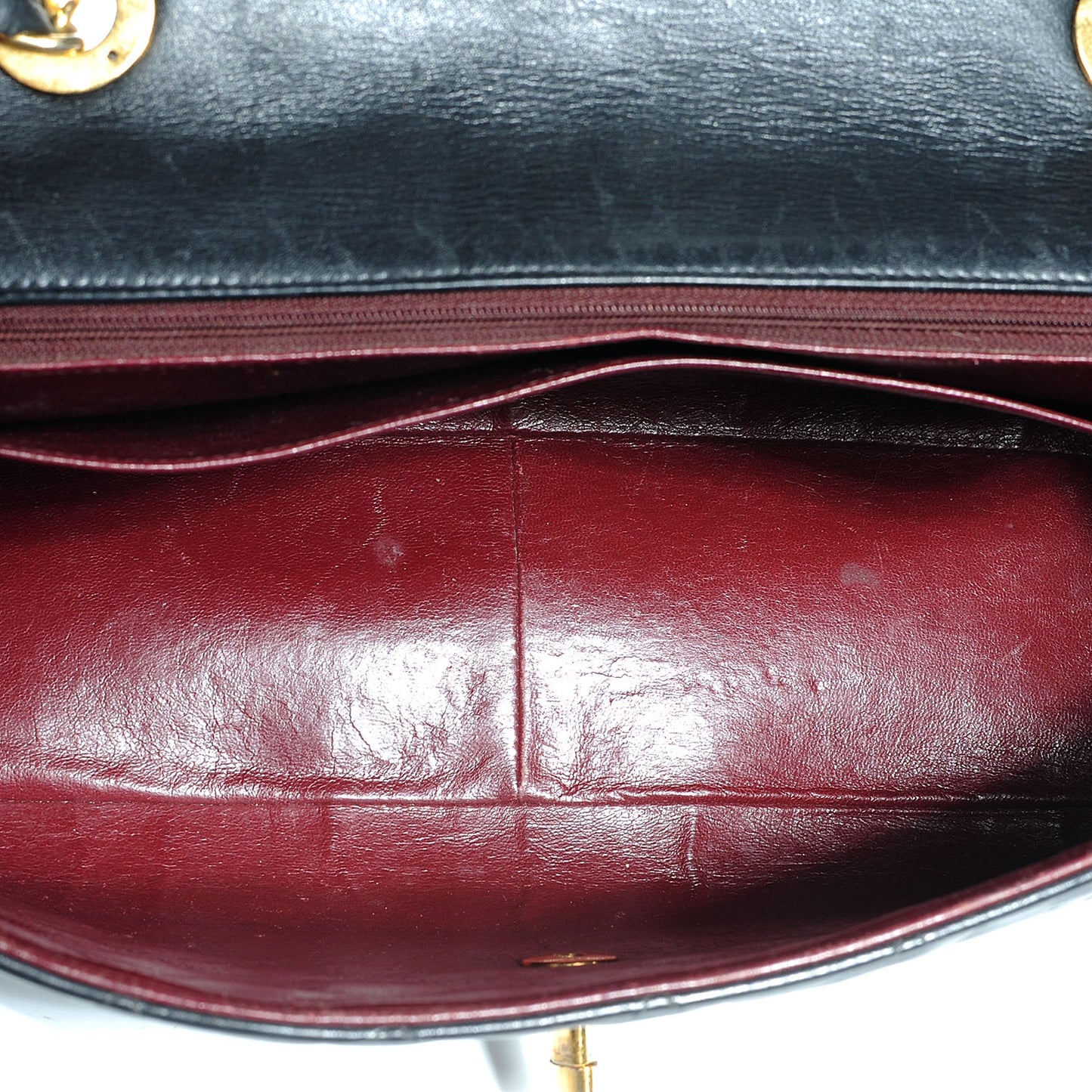 Lambskin XL Jumbo Flap Black