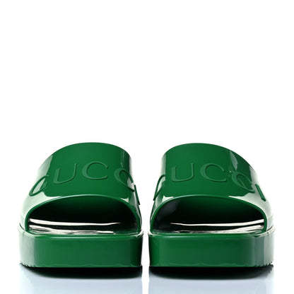 Gucci Rubber Gucci Logo Womens Platform 20/60mm Slide Sandals 37 New Shamarock 4 of 8
