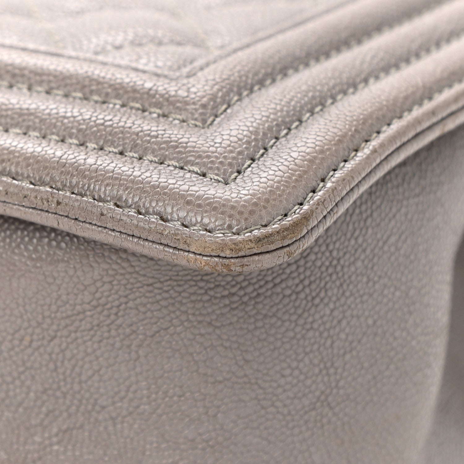 Chanel Caviar Quilted Medium Boy Flap Light Grey 9 of 13