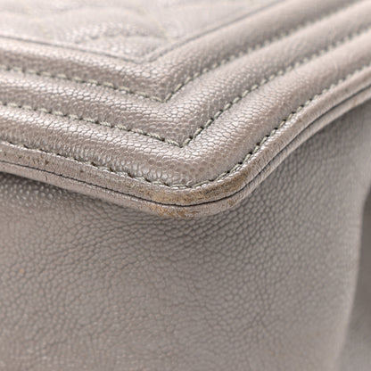 Chanel Caviar Quilted Medium Boy Flap Light Grey 9 of 13