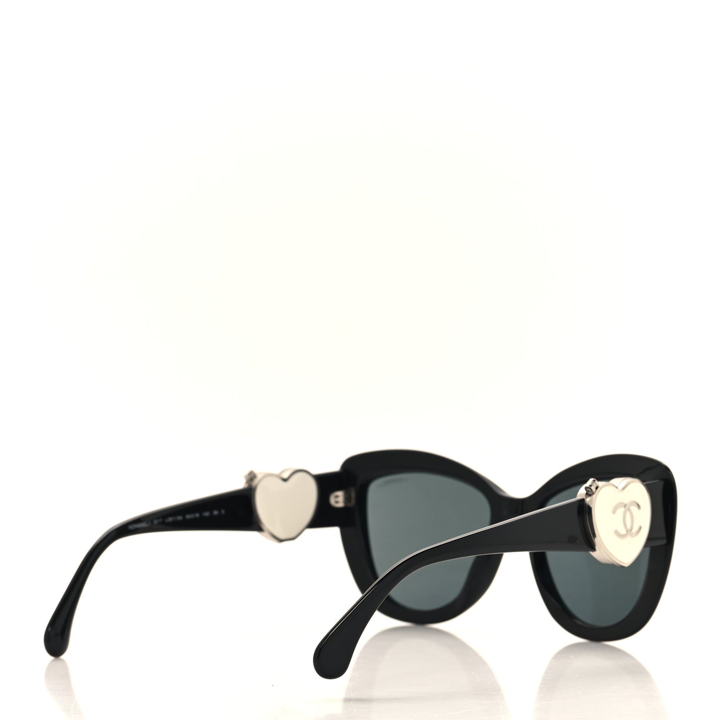 Acetate Enamel Heart Butterfly Sunglasses 5517 Black