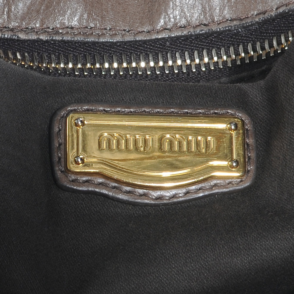Leather Vitello Lux Bow Bag Fumo