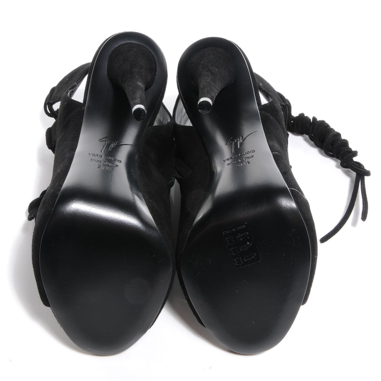 GIUSEPPEZANOTTISuedeLaceUpPaneledSandals37.5Black