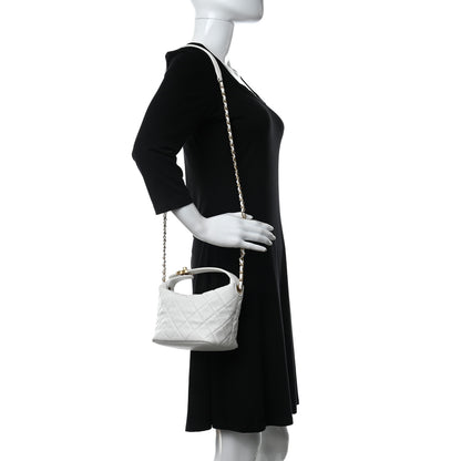 Chanel Lambskin Quilted Small Perfect Meeting Hobo White 2 of 17