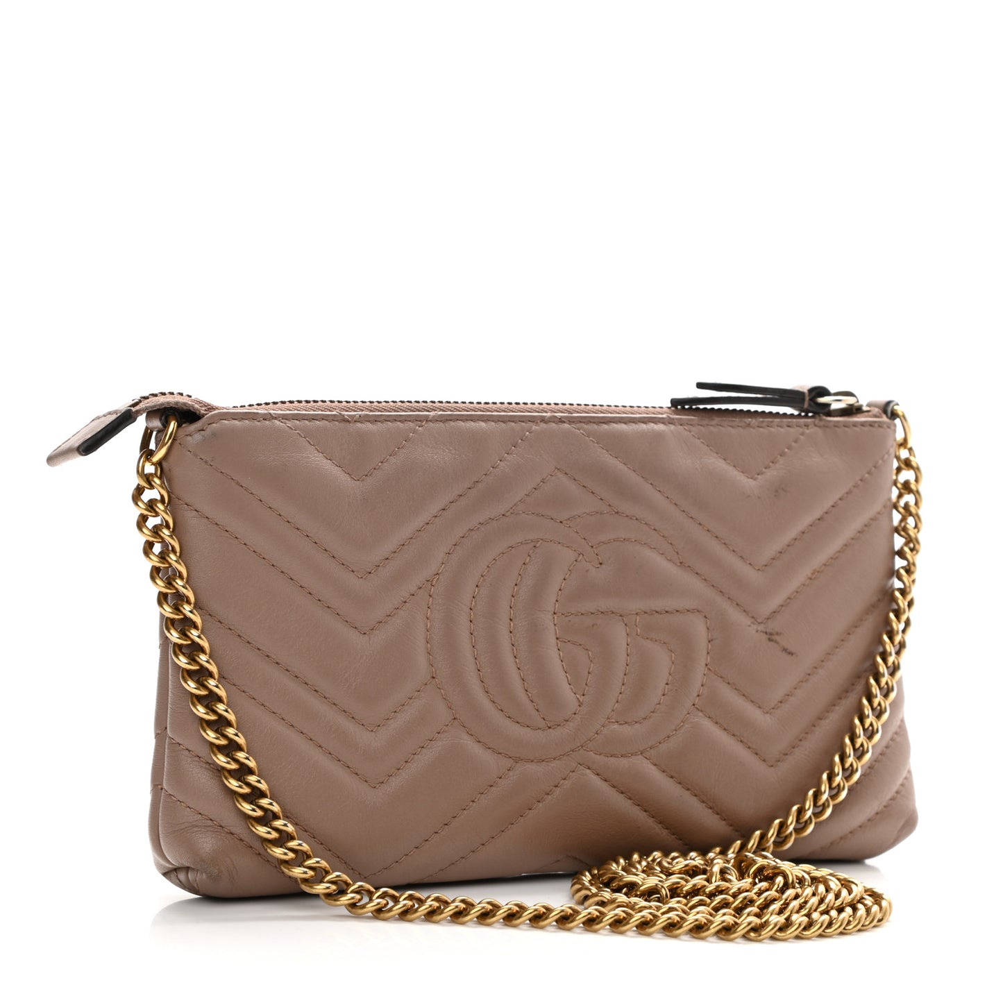 Calfskin Matelasse Mini GG Marmont Chain Bag Porcelain Rose