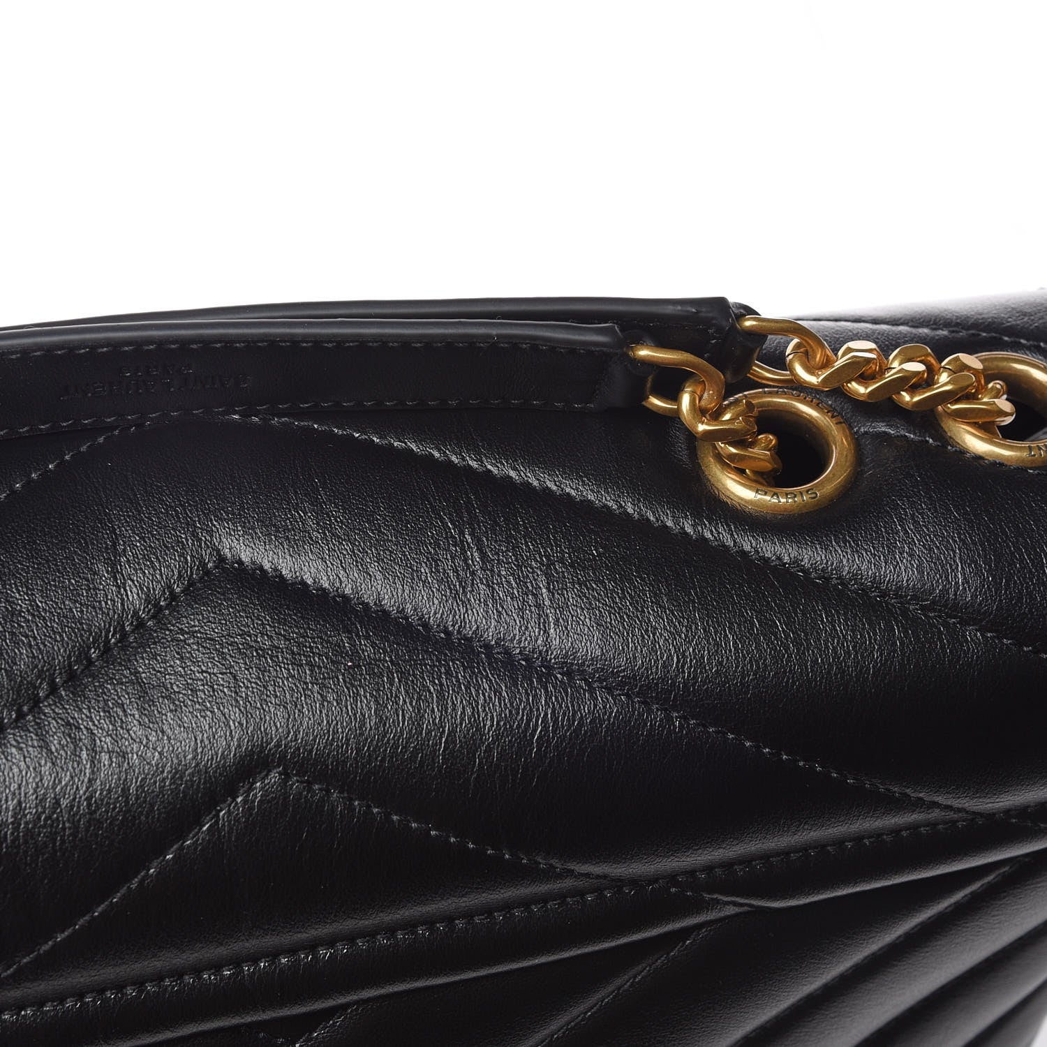 Saint Laurent Calfskin Y Quilted Monogram Medium Loulou Chain Satchel Black 12 of 14
