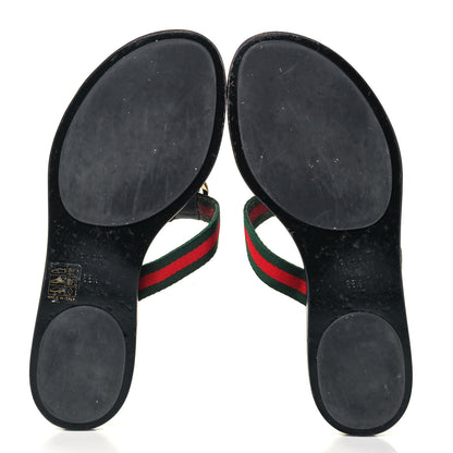 Gucci Nylon Guccissima Web Womens Thong Sandals 38.5 Green Red Black 5 of 9