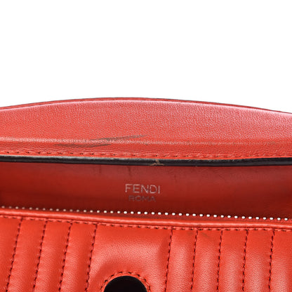 Fendi Shiny Nappa Trapuntata Small DotCom Click Top Handle Chain Satchel Papavero 8 of 28