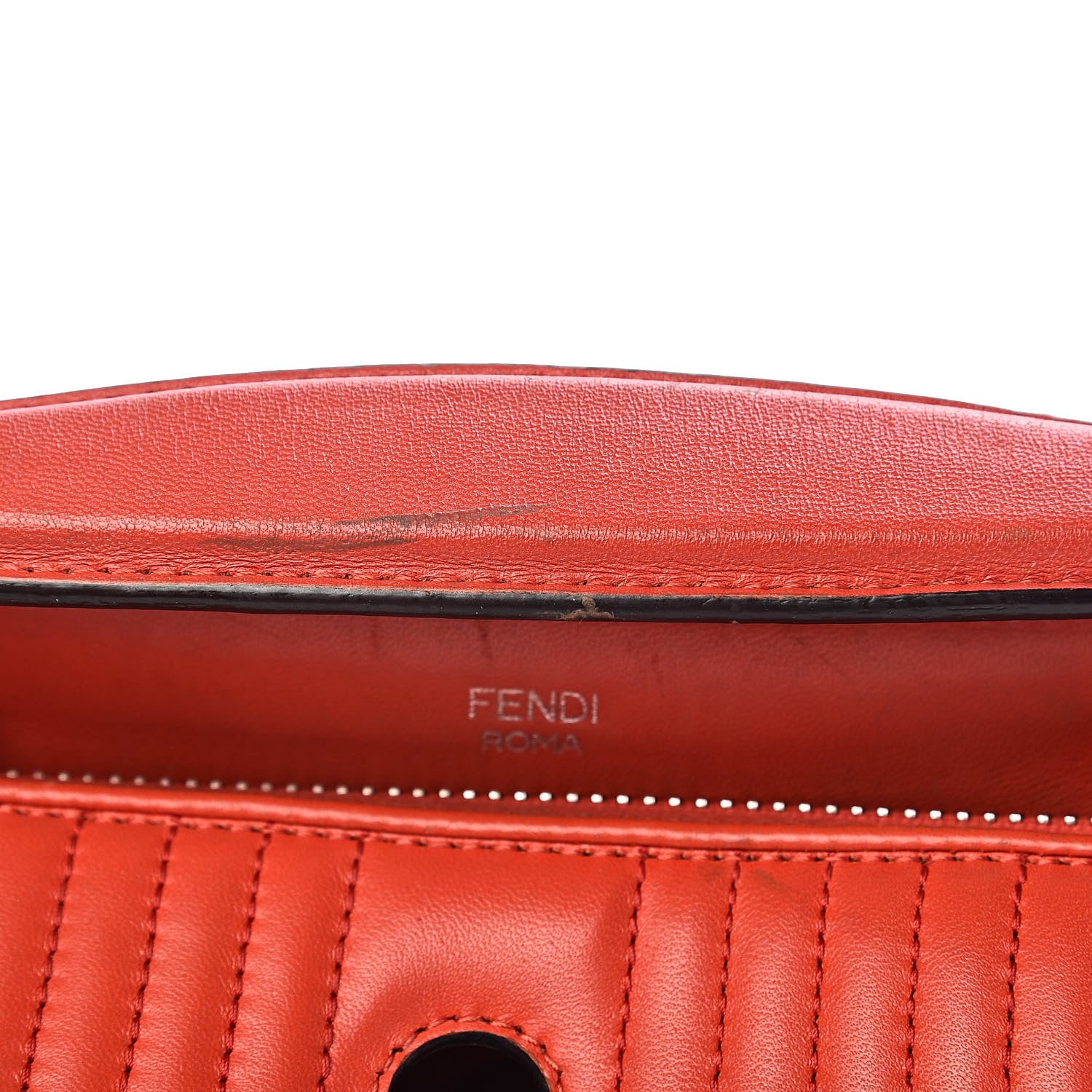 Fendi Shiny Nappa Trapuntata Small DotCom Click Top Handle Chain Satchel Papavero 8 of 28