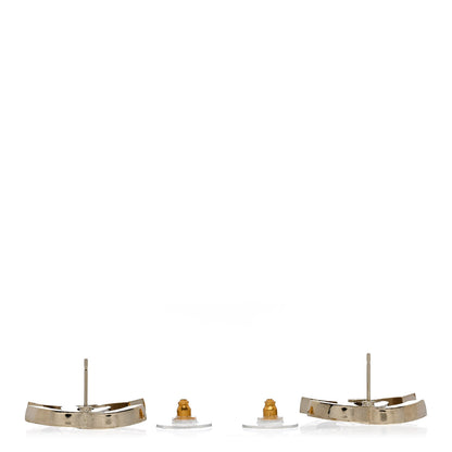 Chanel Crystal CC Earrings Light Gold 3 of 5