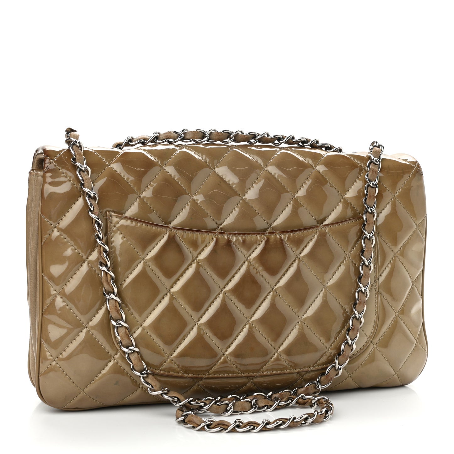 Patent Quilted 3 Jumbo Flap Light Brown