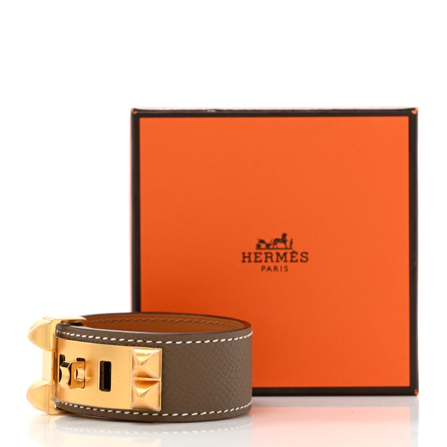 Hermes Epsom Collier de Chien CDC 24 Bracelet T2 Etoupe 7 of 7