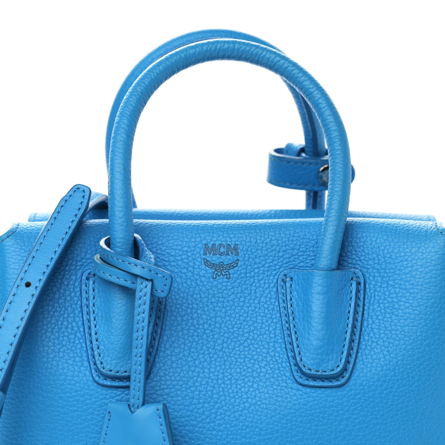 Grained Calfskin Mini Milla Tote Tile Blue