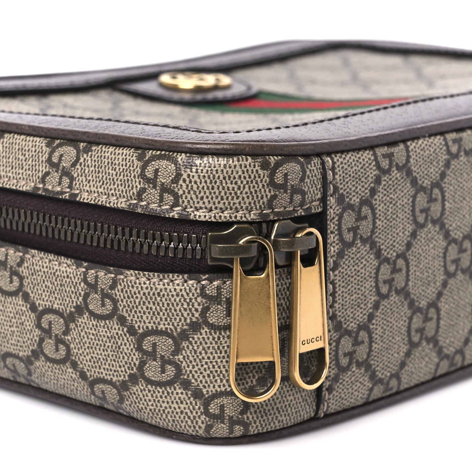Gucci GG Supreme Monogram Web Small Ophidia Top Handle Shoulder Bag Brown 10 of 11