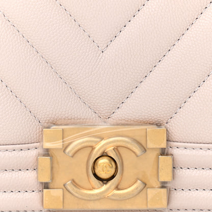 Chanel Caviar Chevron Quilted Medium Boy Flap Light Purple 8 of 11