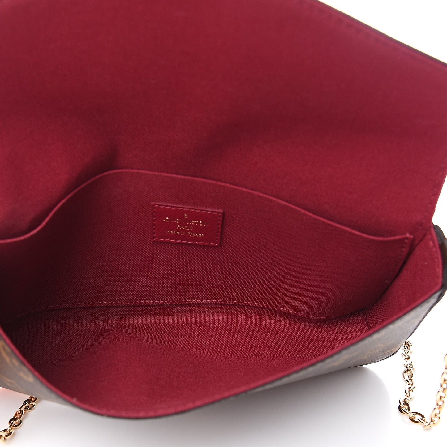 Monogram Pochette Felicie Chain Wallet Fuchsia
