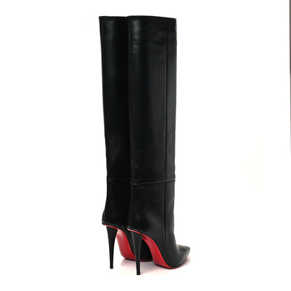 Christian Louboutin Calfskin Astrilarge Botta 100 Knee High Boots 38 Black 4 of 7