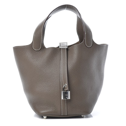 Hermes Taurillon Clemence Picotin Lock 18 PM Etoupe 1 of 13