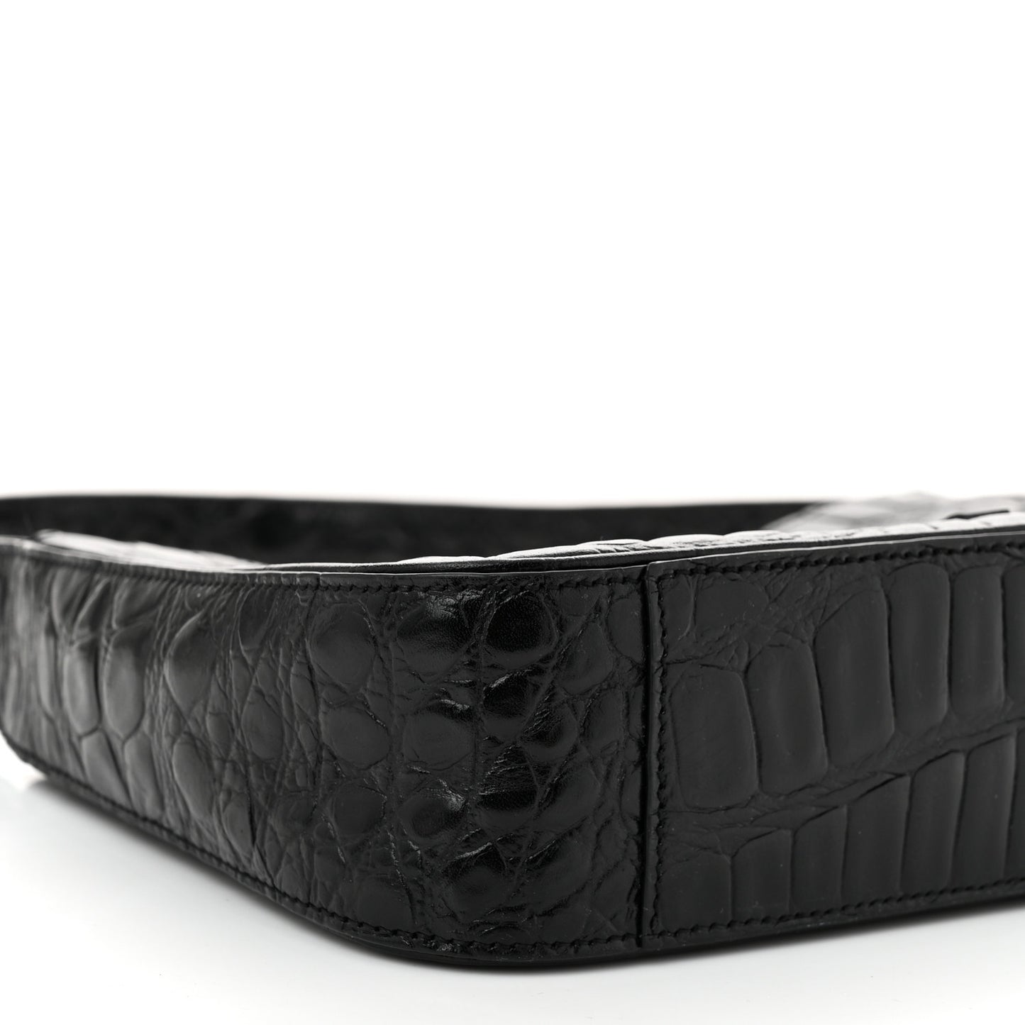 Calfskin Crocodile Embossed LE 5 A 7 Hobo Black