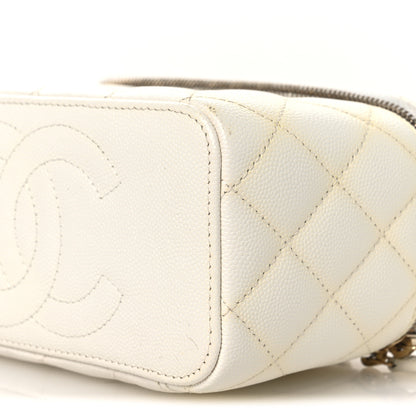 Chanel Caviar Quilted Small Vanity Case With Chain White 10 of 15