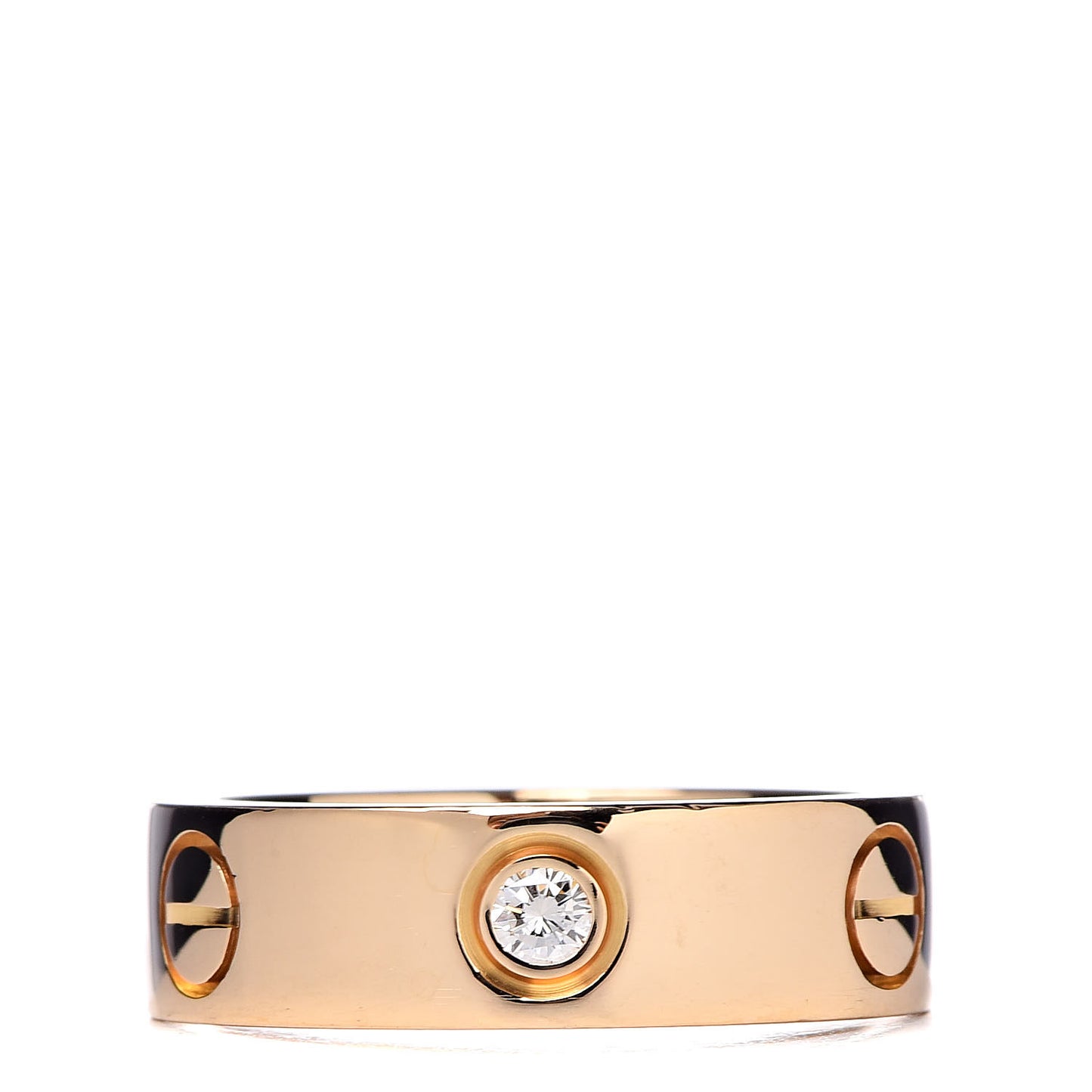 18K Yellow Gold 3 Diamond 5.5mm LOVE Ring 51 5.75