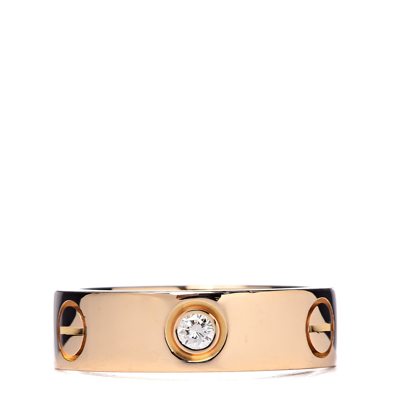 Cartier 18K Yellow Gold 3 Diamond 5.5mm LOVE Ring 51 5.75 3 of 5