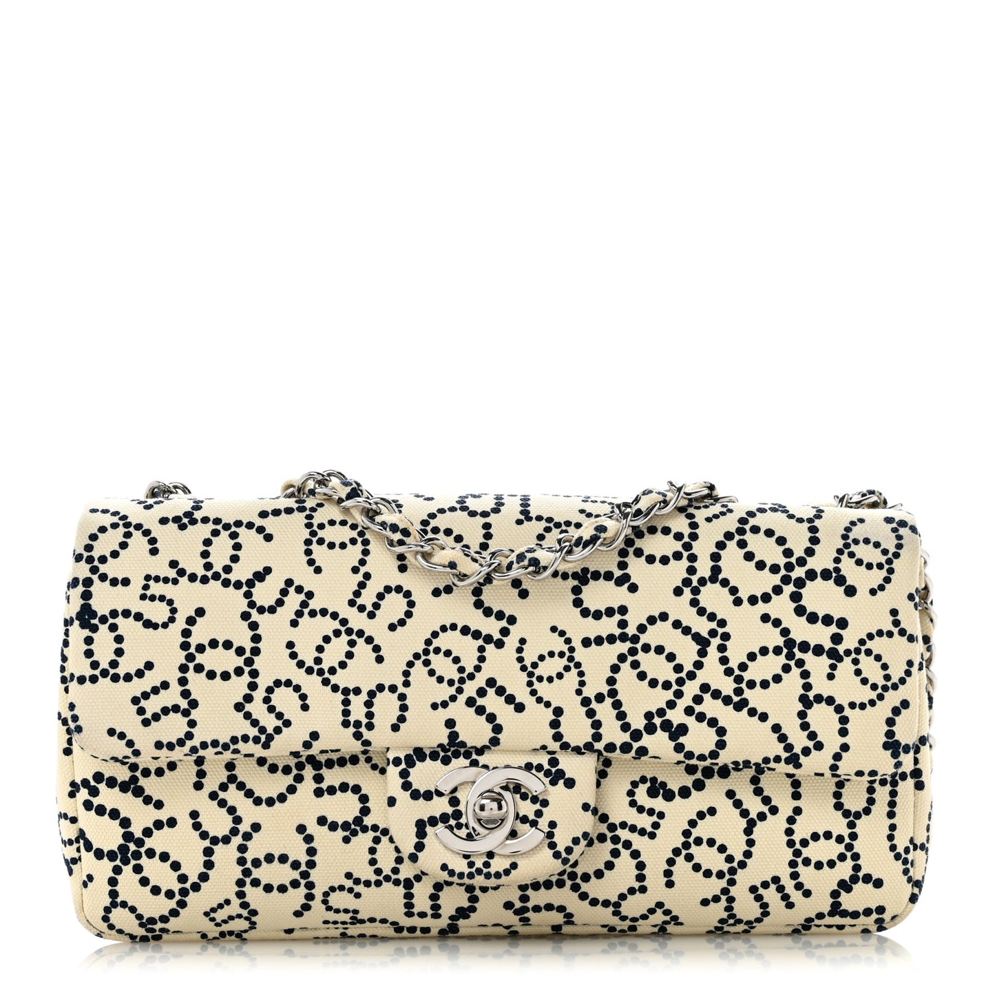Canvas Medium Logo CC Flap  Beige Black