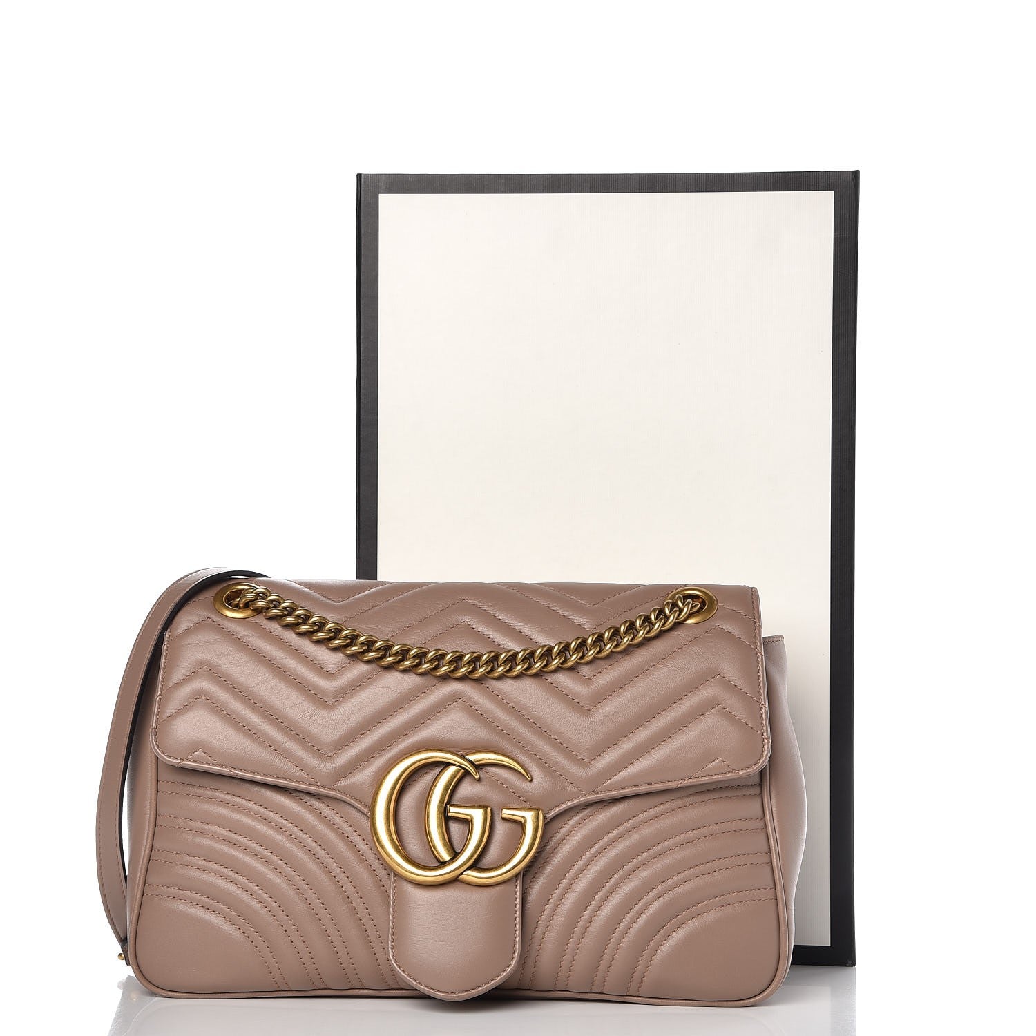 Gucci Calfskin Matelasse Medium GG Marmont Shoulder Bag Porcelain Rose 12 of 12