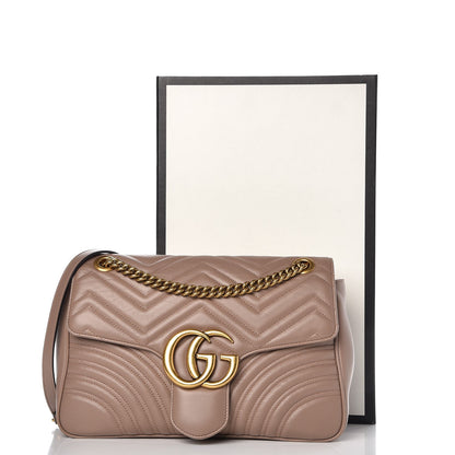Gucci Calfskin Matelasse Medium GG Marmont Shoulder Bag Porcelain Rose 12 of 12