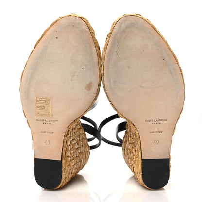 Saint Laurent Calfskin Paloma Espadrille 95 Wedges 40 Black 5 of 9