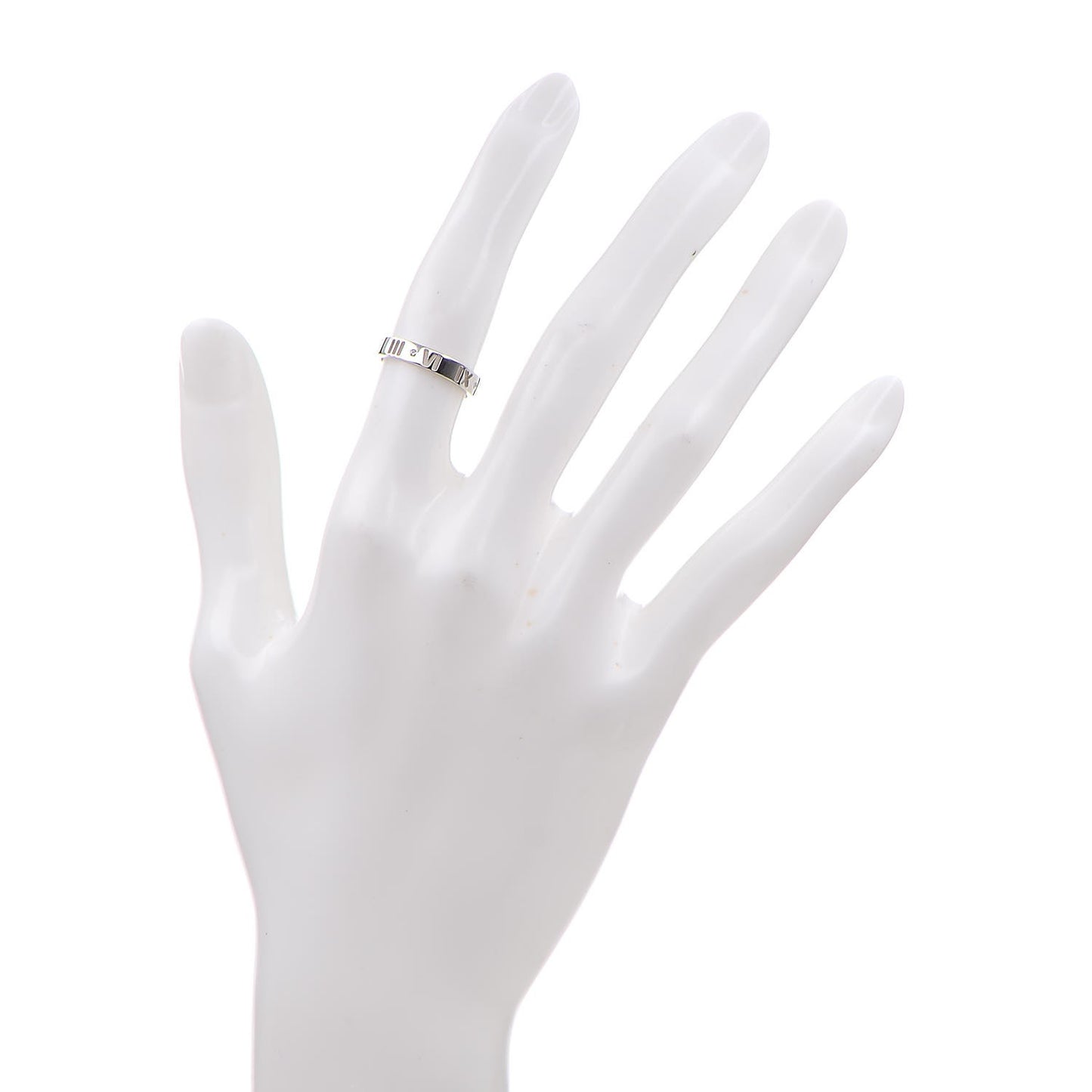18K White Gold Diamond Atlas Pierced Ring 48 4.5