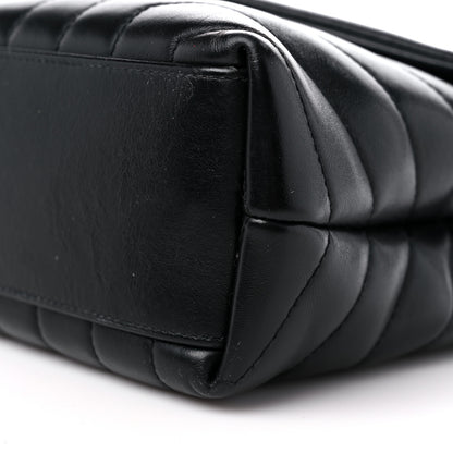 Saint Laurent Calfskin Y Quilted Monogram Small Loulou Chain Satchel Black 9 of 10