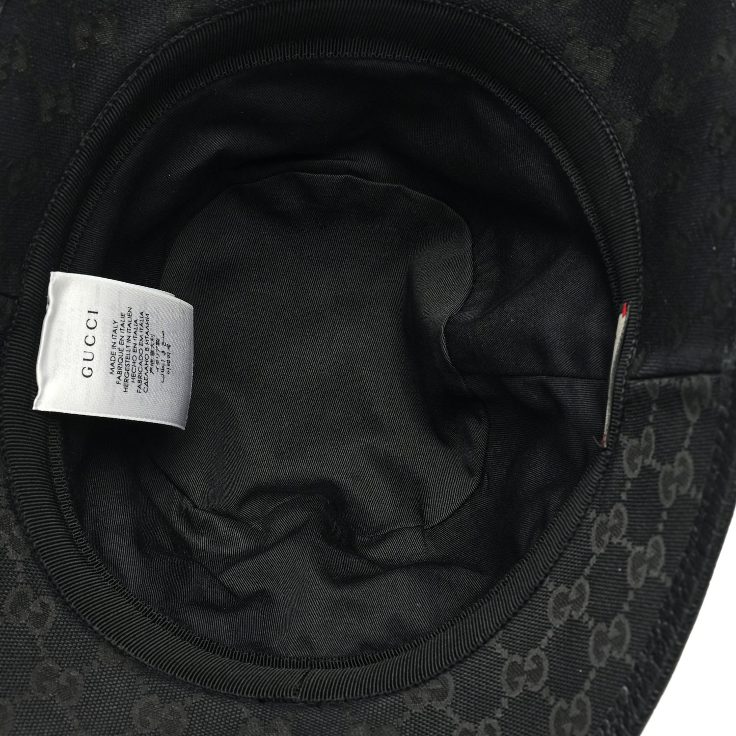 Monogram Textured Dollar Calfskin GG Jago Bucket Hat L Black