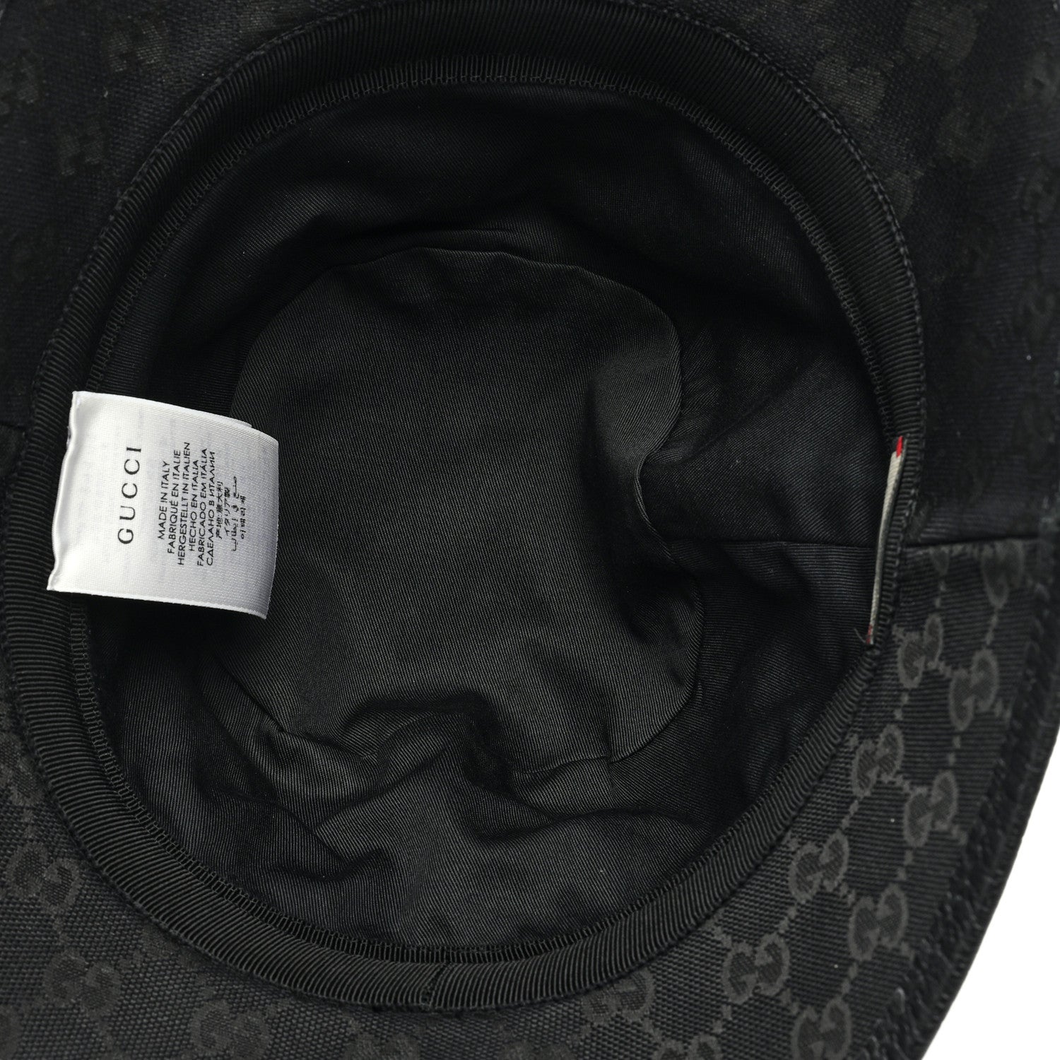 Gucci Monogram Textured Dollar Calfskin GG Jago Bucket Hat L Black 7 of 8