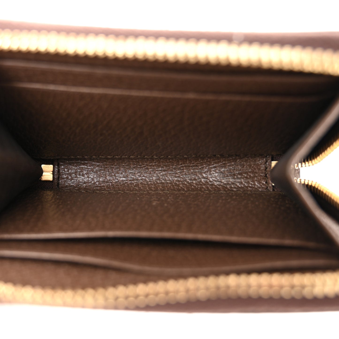 GG Supreme Monogram Textured Dollar Calfskin Web Ophidia Zip Around Card Case Wallet Beige Ebony New Acero