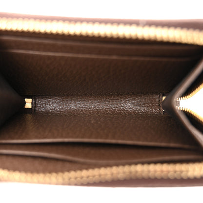 Gucci GG Supreme Monogram Textured Dollar Calfskin Web Ophidia Zip Around Card Case Wallet Beige Ebony New Acero 5 of 7