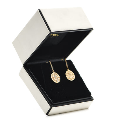 Chanel 18K Yellow Gold Diamond Comete Disc Earrings 5 of 5