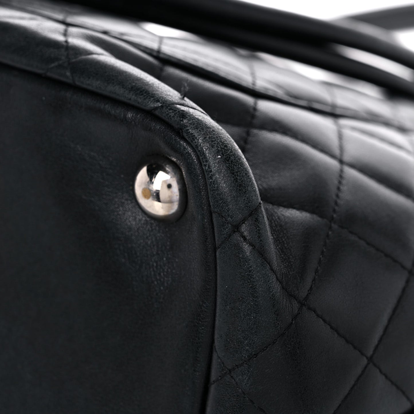 Calfskin Quilted Large Cambon Tote Black