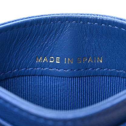 Chanel Caviar Quilted Studded CC Card Holder Blue 7 of 9