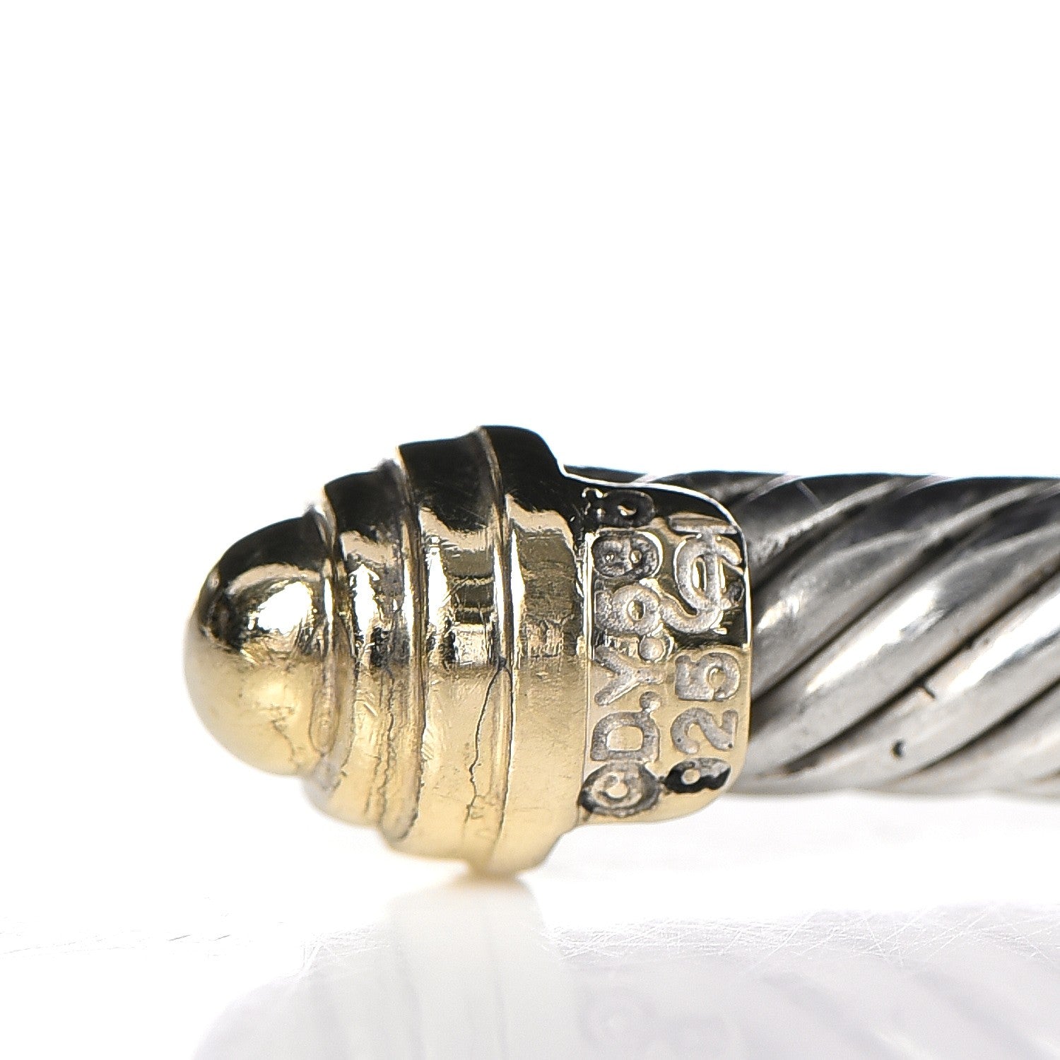 David Yurman Sterling Silver 14K Yellow Gold 5mm Cable Classics Bracelet 4 of 4