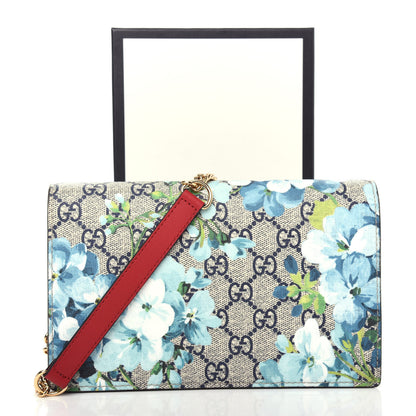 Gucci GG Supreme Monogram Blooms Chain Wallet Blue 10 of 10