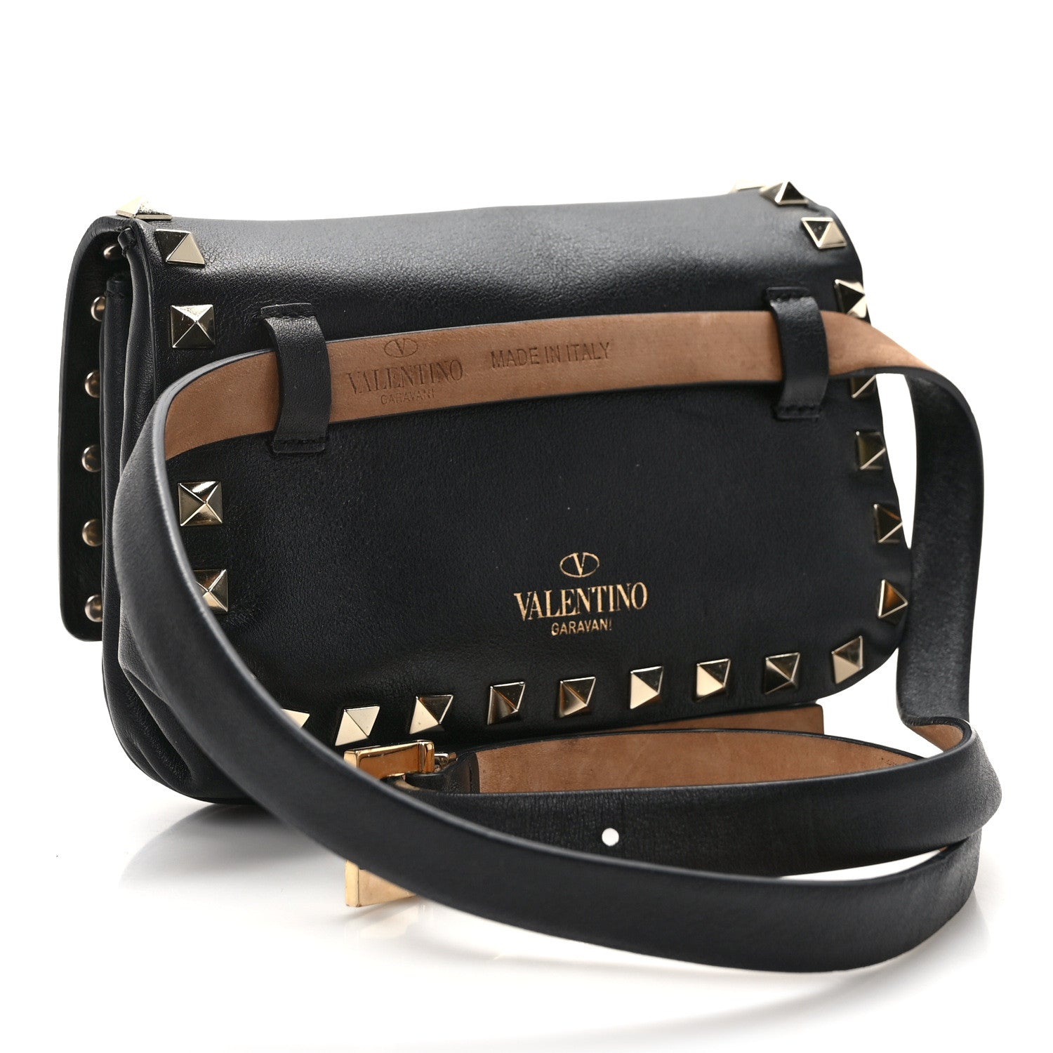 Valentino Garavani Calfskin Rockstud Belt Bag Black 3 of 12