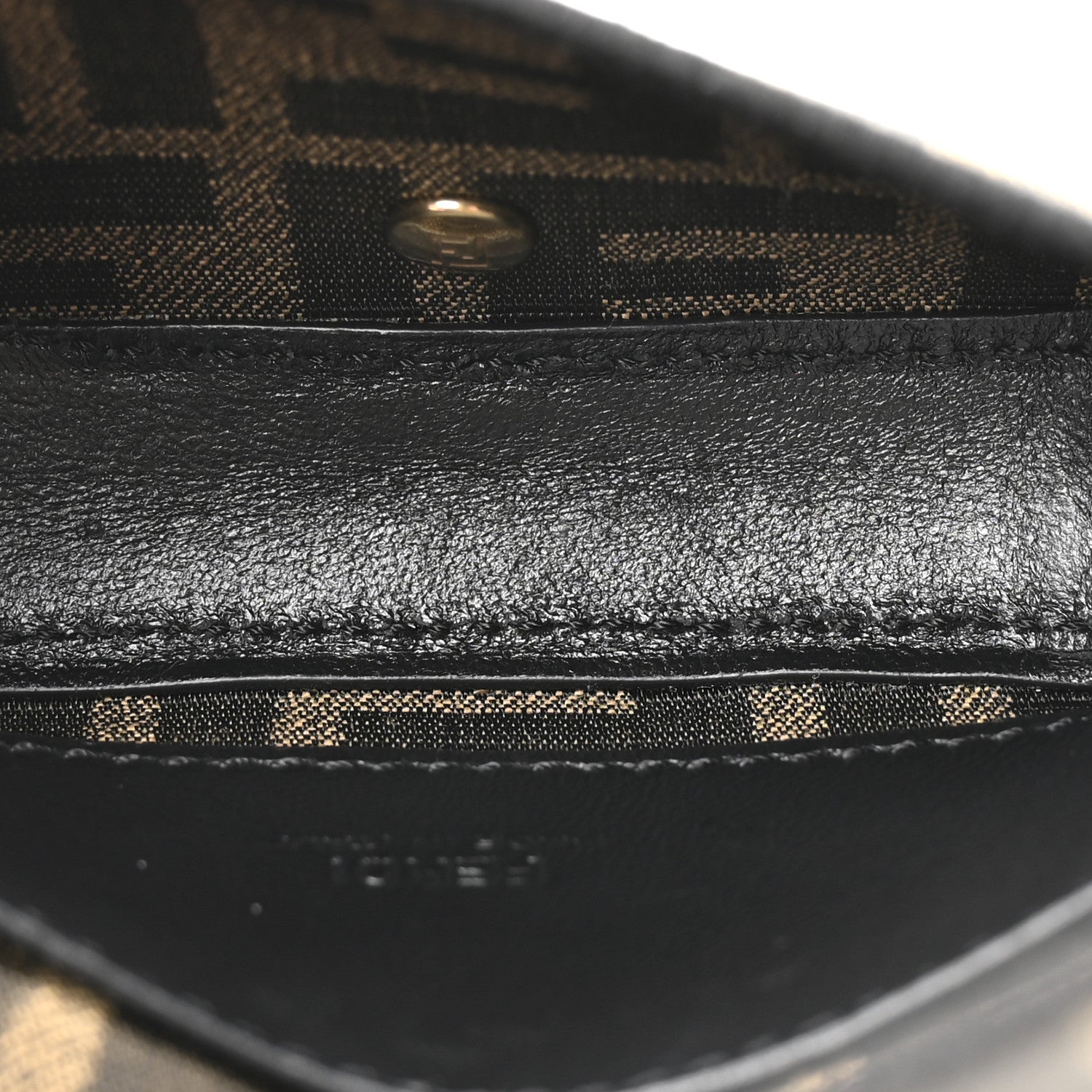 Fendi Glazed Fabric FF 1974 Nano Baguette Charm Mogano Panna 8 of 21