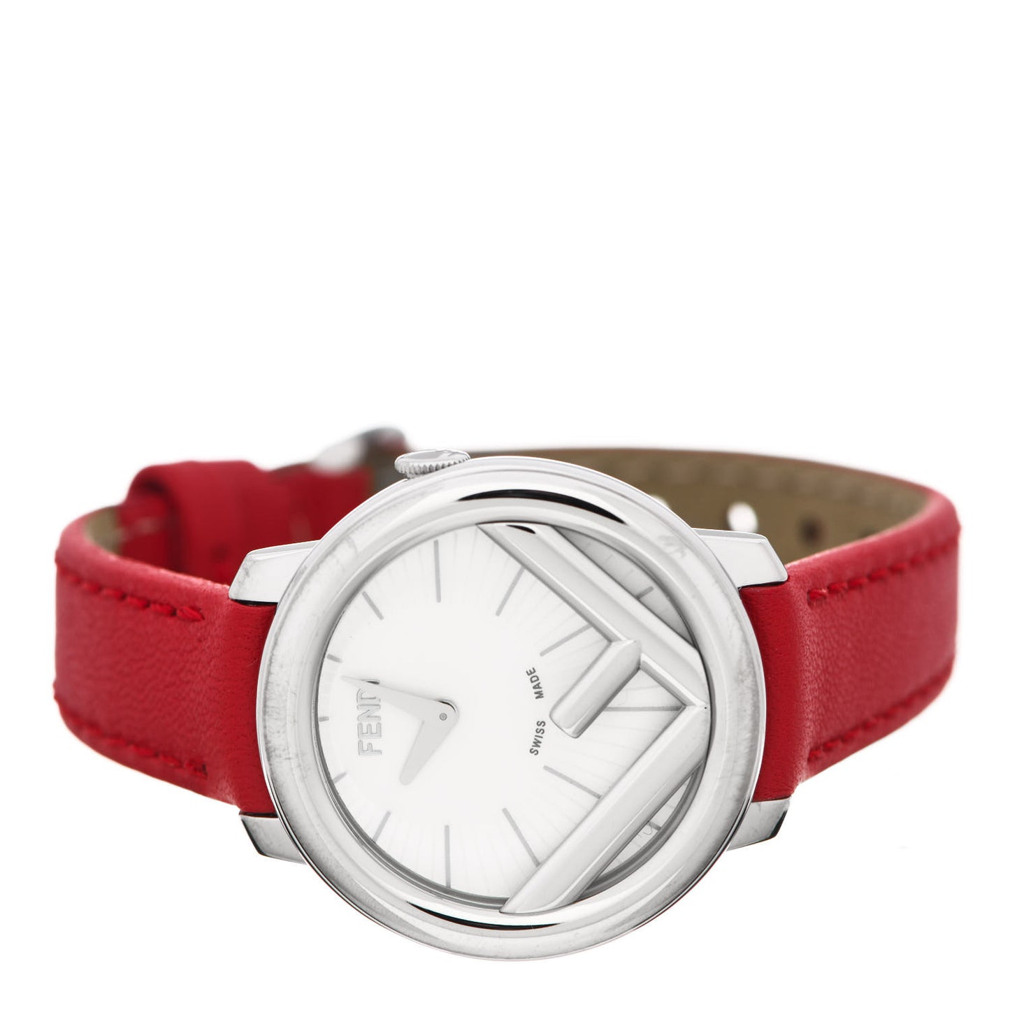 Stainless Steel Calfskin 28mm Run Away Quartz Watch Red