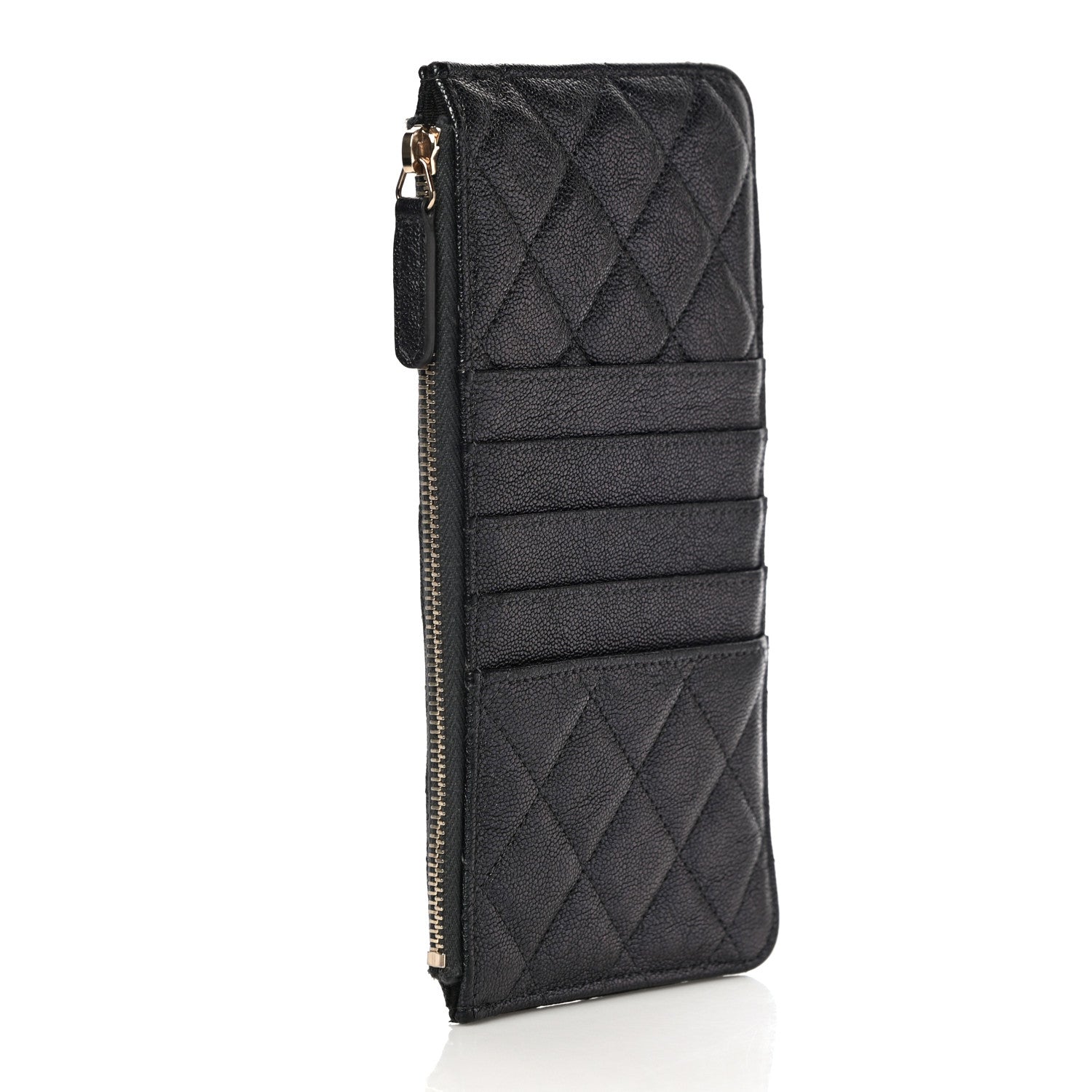 Chanel Iridescent Caviar Quilted Classic Flat Wallet Pouch Black 3 of 11