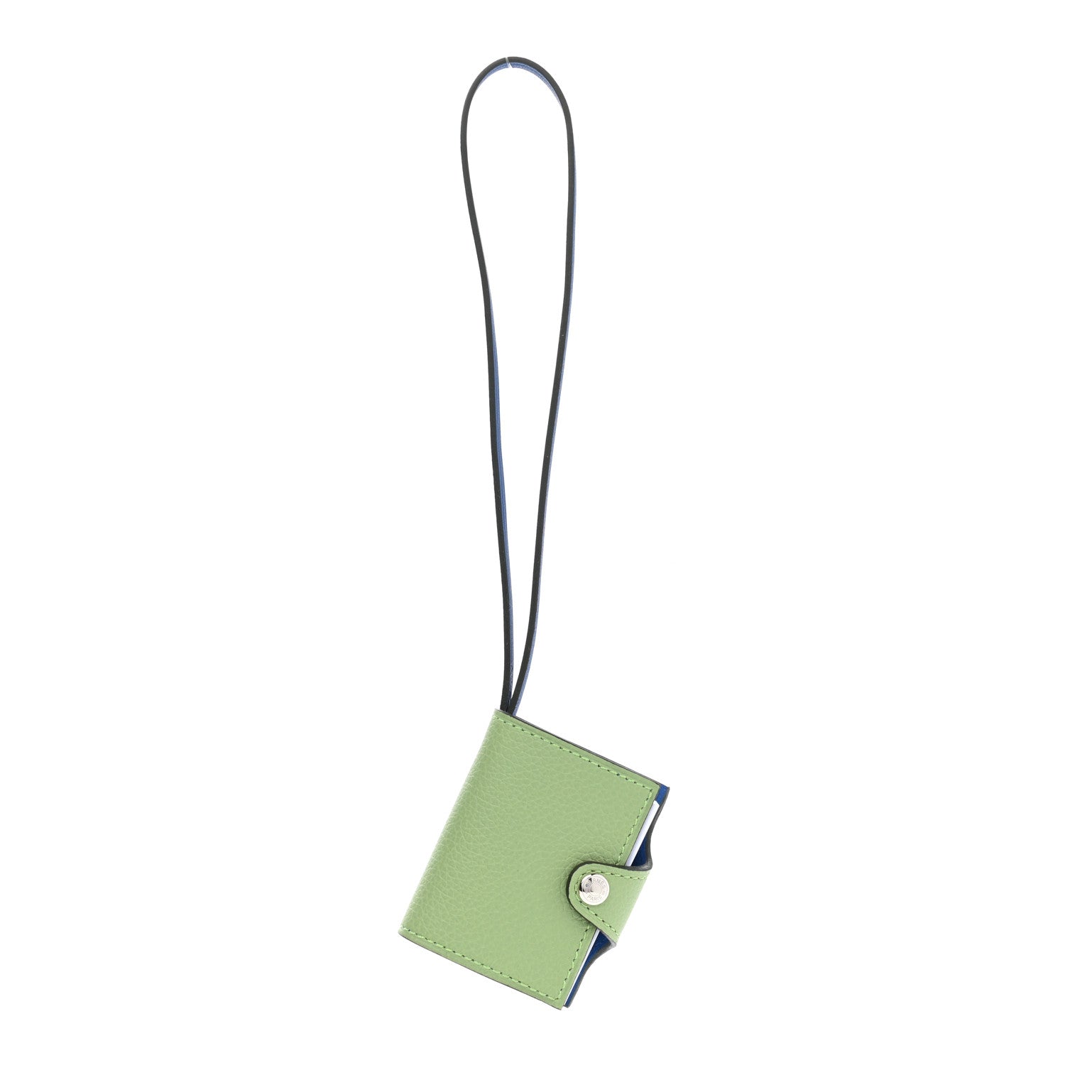 Hermes Evercolor Swift Verso Ulysse Nano Bag Charm Vert Criquet Bleu France 1 of 4