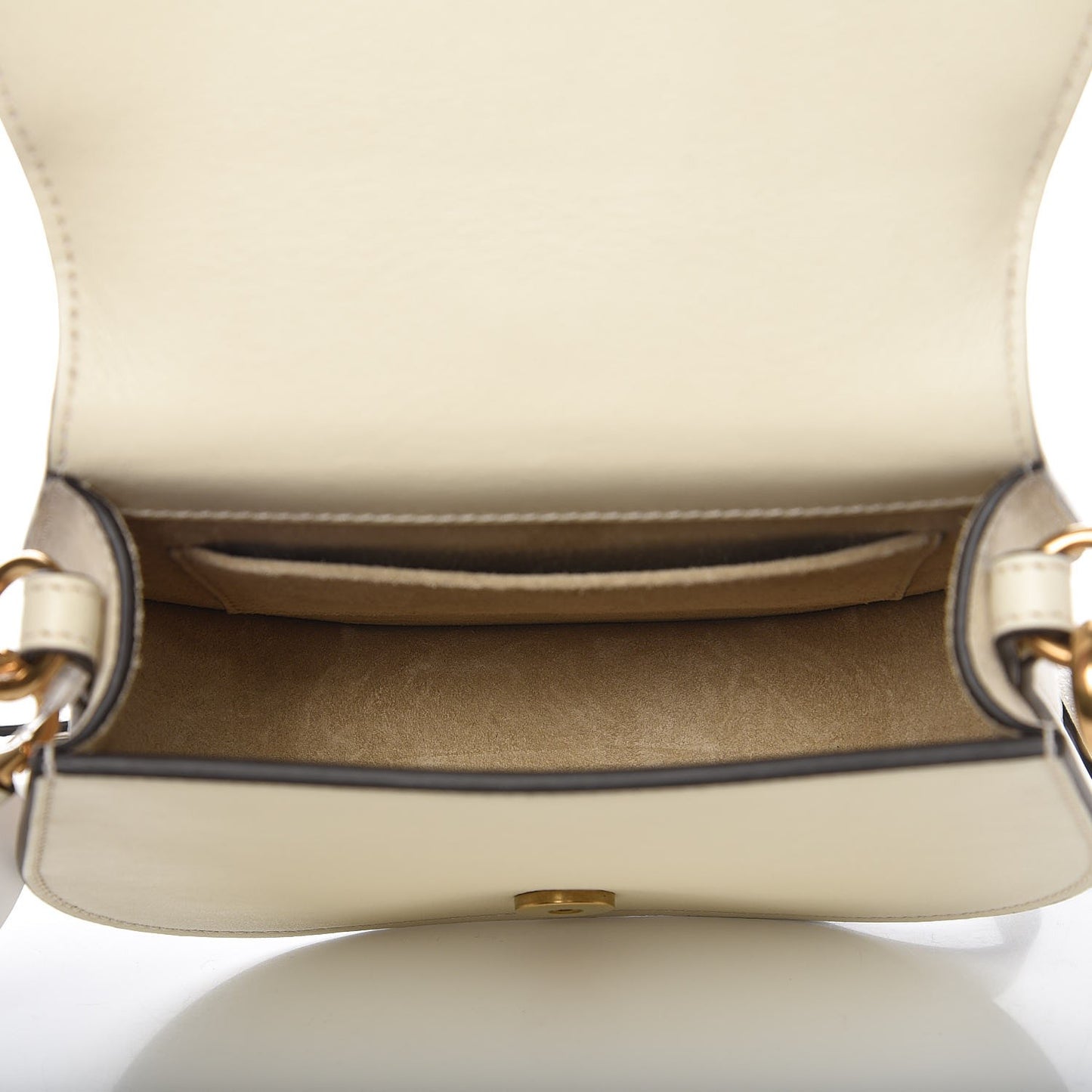 Calfskin Suede Small Nile Bracelet Bag Off White